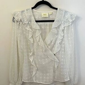 Anthropologie Maeve Laila Ruffled Blouse - Cream 4